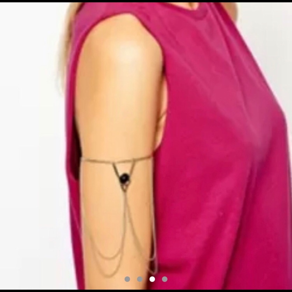 ASOS Gold Arm Cuff With Turquoise Stone